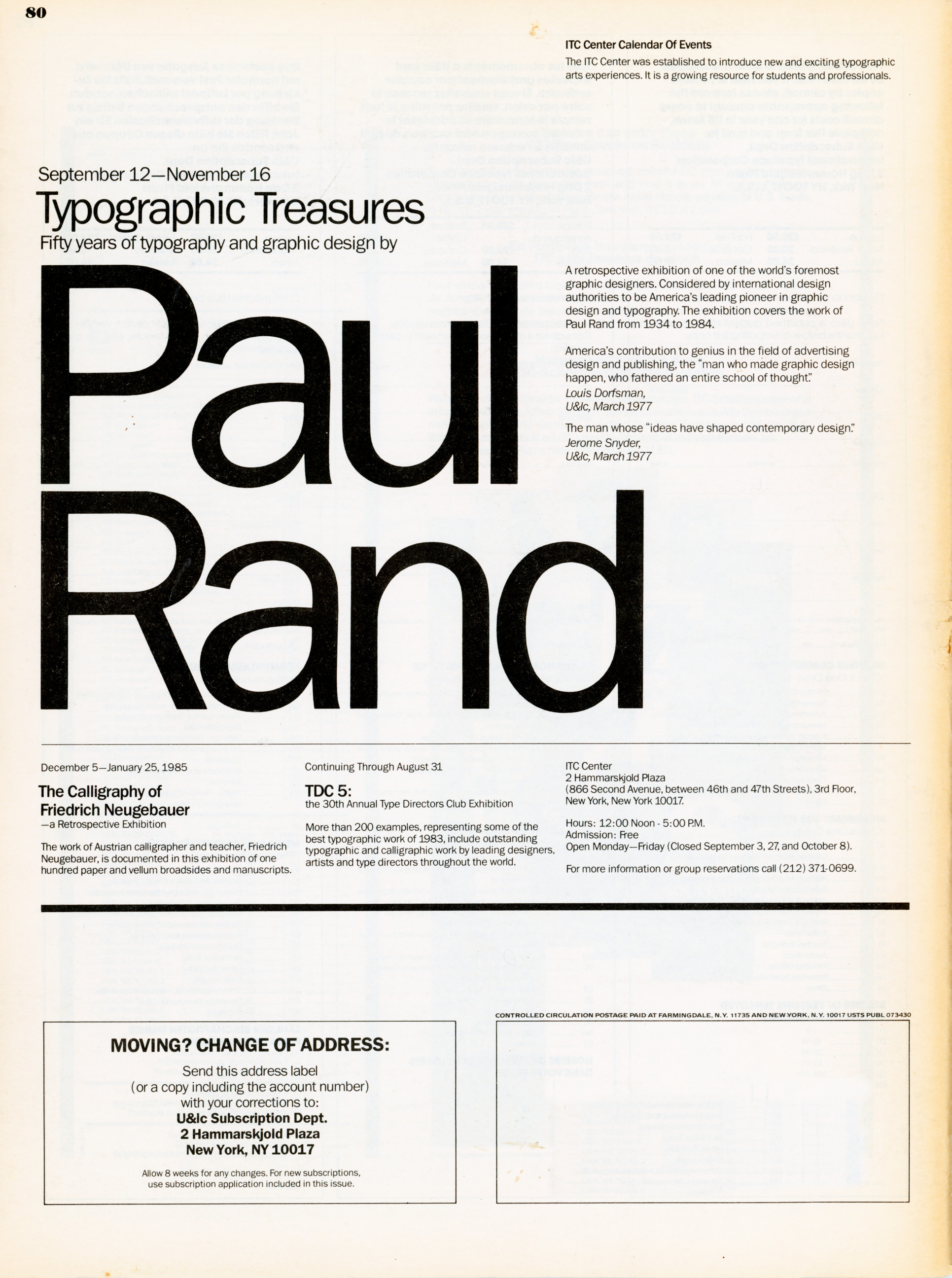 ITC Center Typographic Treasures | Paul Rand: Modernist Master
